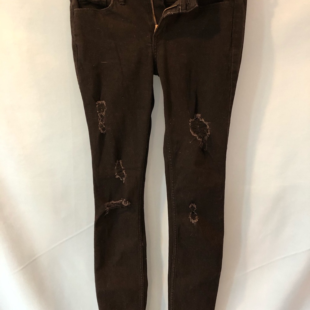 Hollister low rise super skinny black jeans